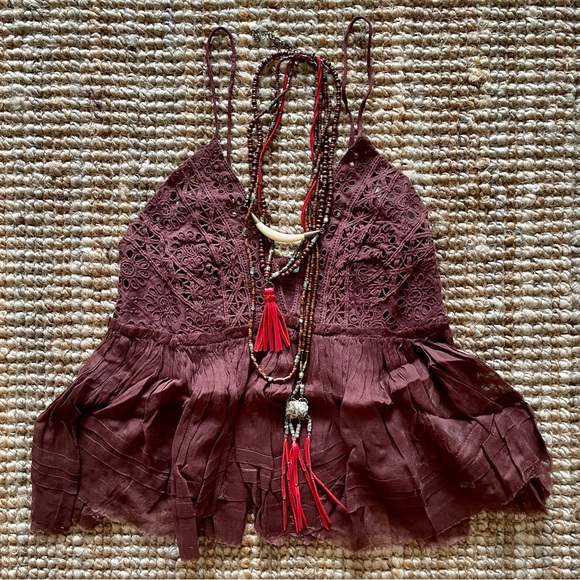 NEW Free People One Carrie Top In Java Brown - Picture 10 of 13